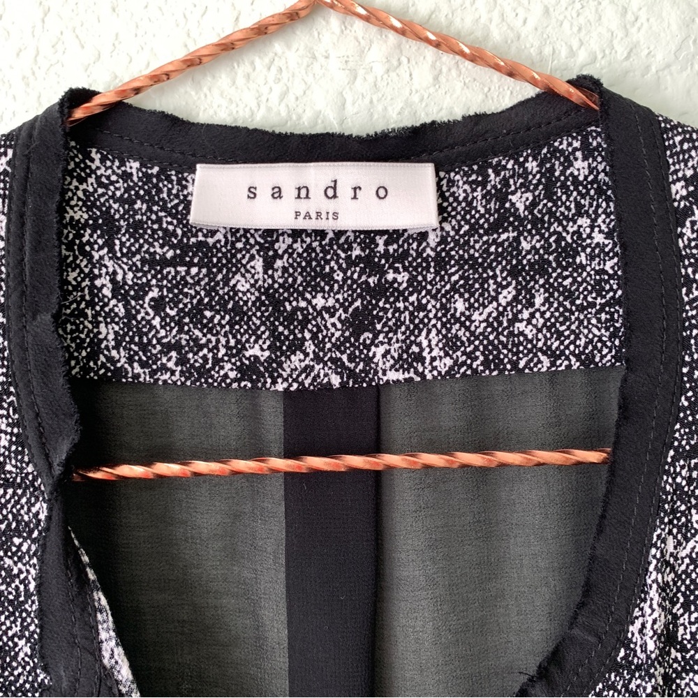 SANDRO PARIS blouse sleeveless top 1 shirt abstract print pattern - Picture 5 of 9